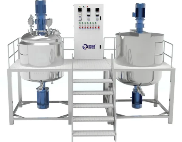 Vacuum Emulsifying Machine with Liquid Mixing Machine | Cream and Detergent Manufacturing